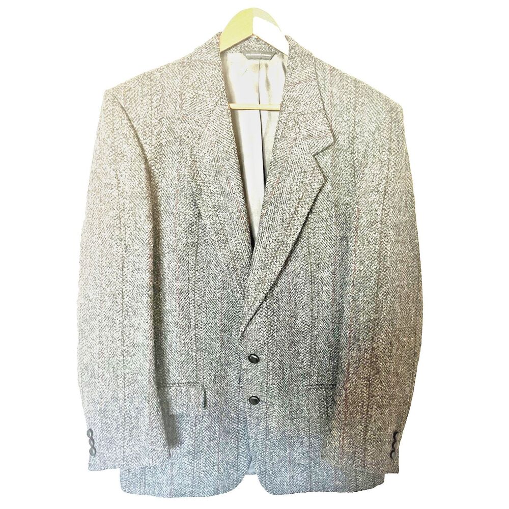 Harris Tweed Vintage Blazer Coat Wool Jacket Men’s Medium Made In Canada